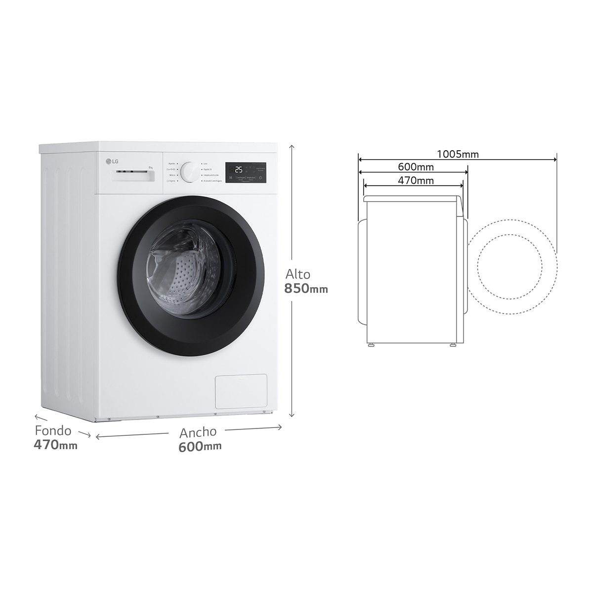 Lavadora LG 8 Kg / 1400 rpm - F4A10S8NWK Blanco-2