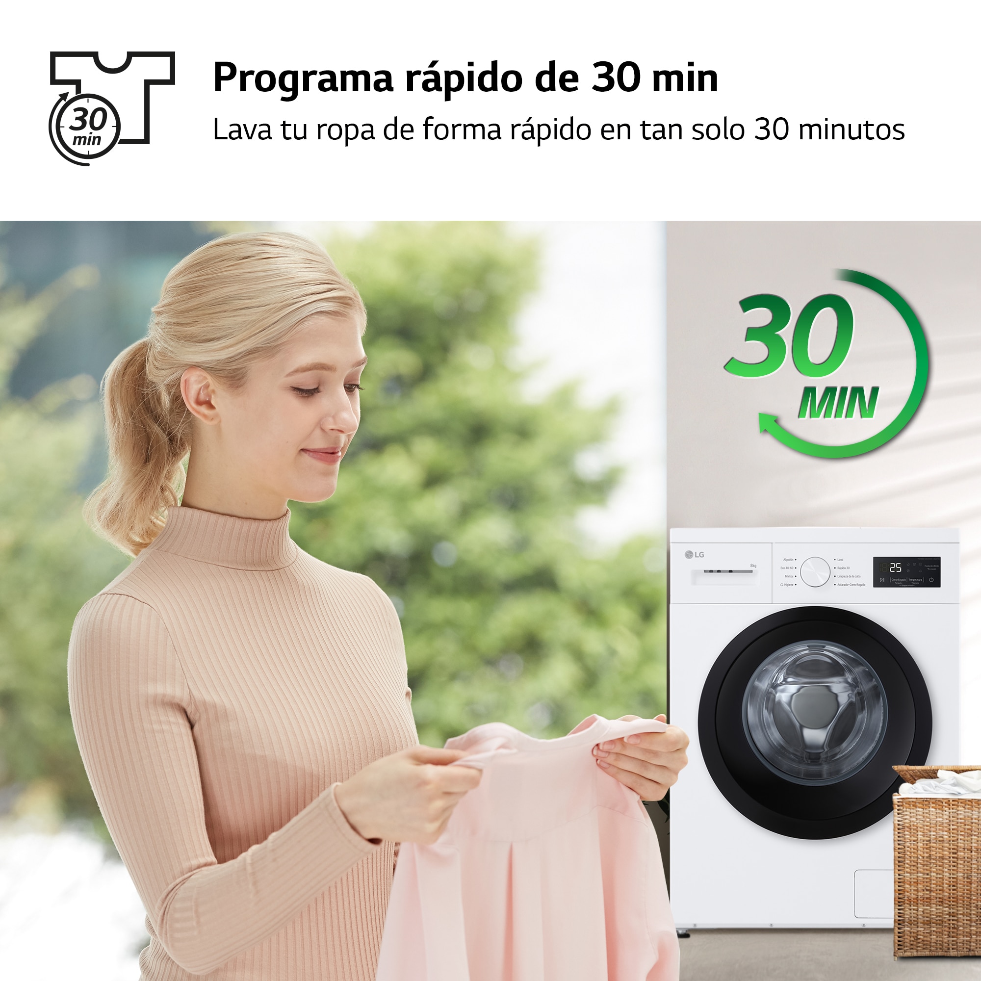Lavadora LG 8 Kg / 1400 rpm - F4A10S8NWK Blanco-3