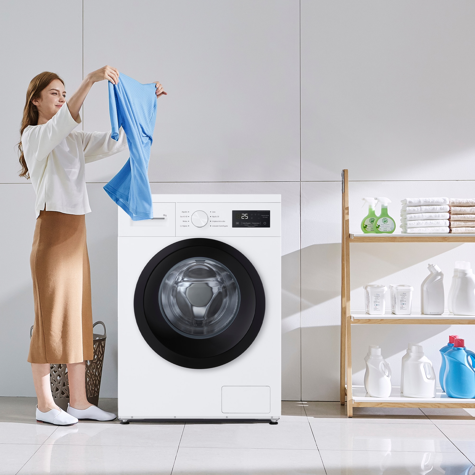Lavadora LG 8 Kg / 1400 rpm - F4A10S8NWK Blanco-9