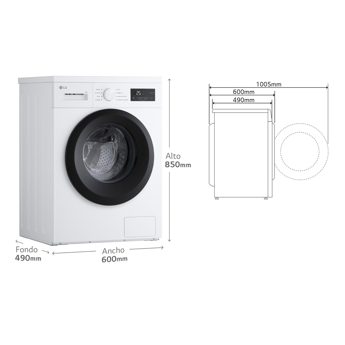Lavadora LG 9 kg / 1.400 rpm - F4A1009NWK Blanco-2
