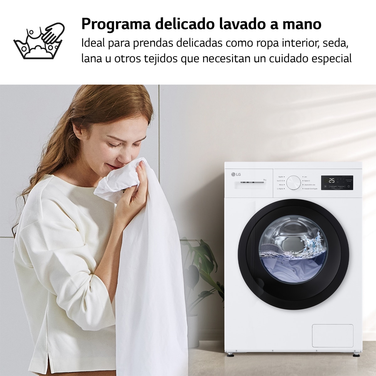 Lavadora LG 9 kg / 1.400 rpm - F4A1009NWK Blanco-4