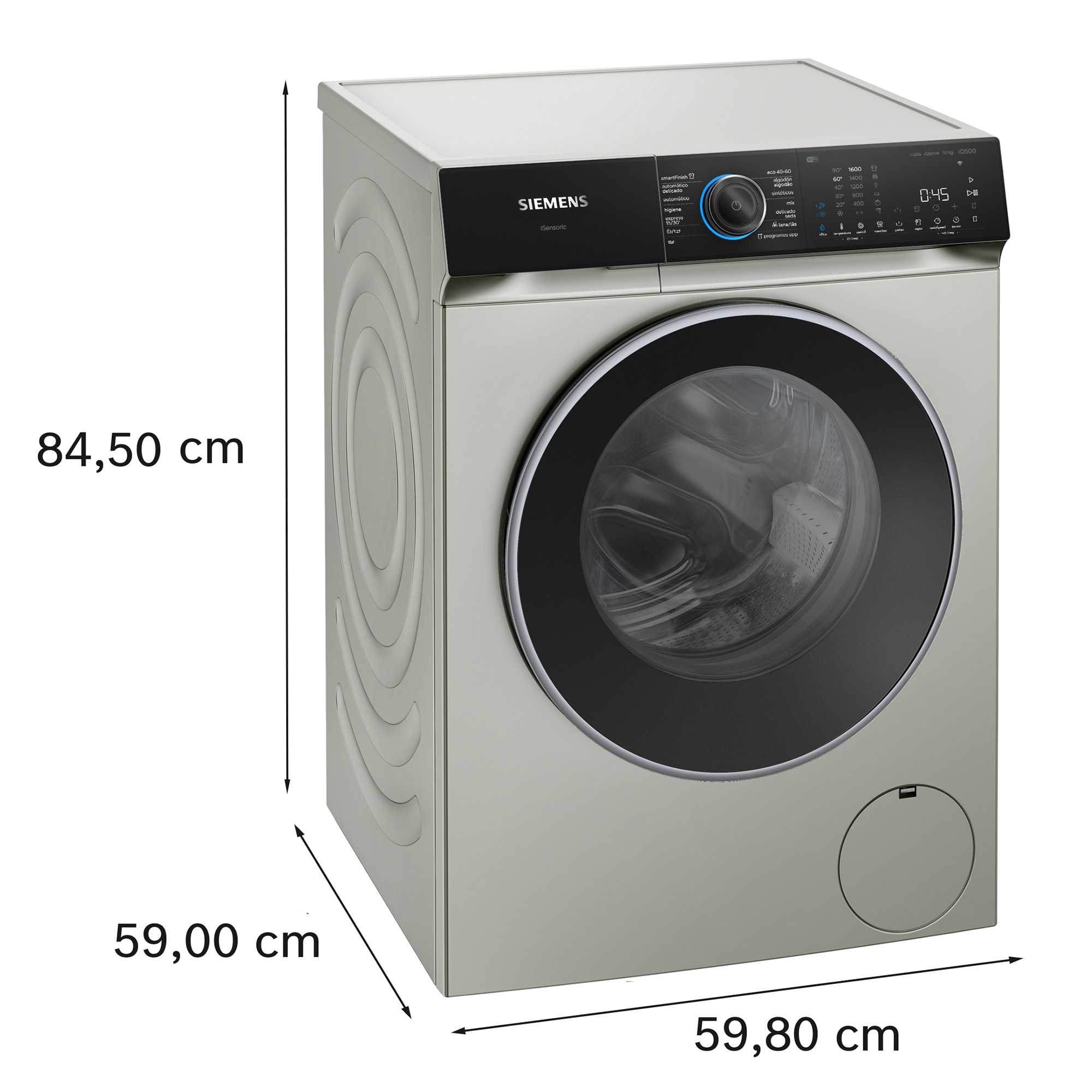 Máquina de Lavar Roupa Siemens iQ500 WG56H2AXES Carga Frontal, Home Connect, i-Dos, de 10 kg e de 1600 rpm - Silver Inox Aço mate anti marcas-2