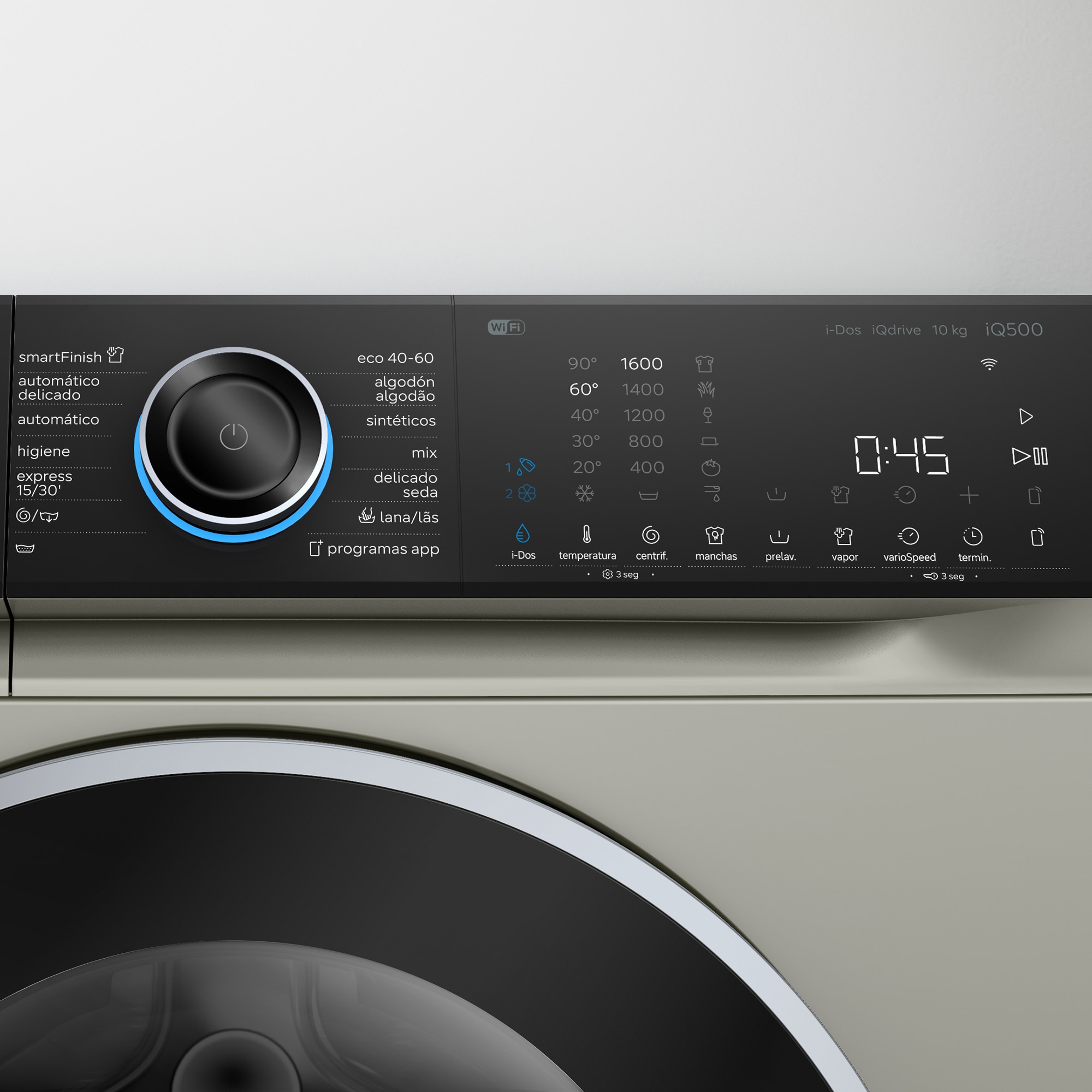 Máquina de Lavar Roupa Siemens iQ500 WG56H2AXES Carga Frontal, Home Connect, i-Dos, de 10 kg e de 1600 rpm - Silver Inox Aço mate anti marcas-5