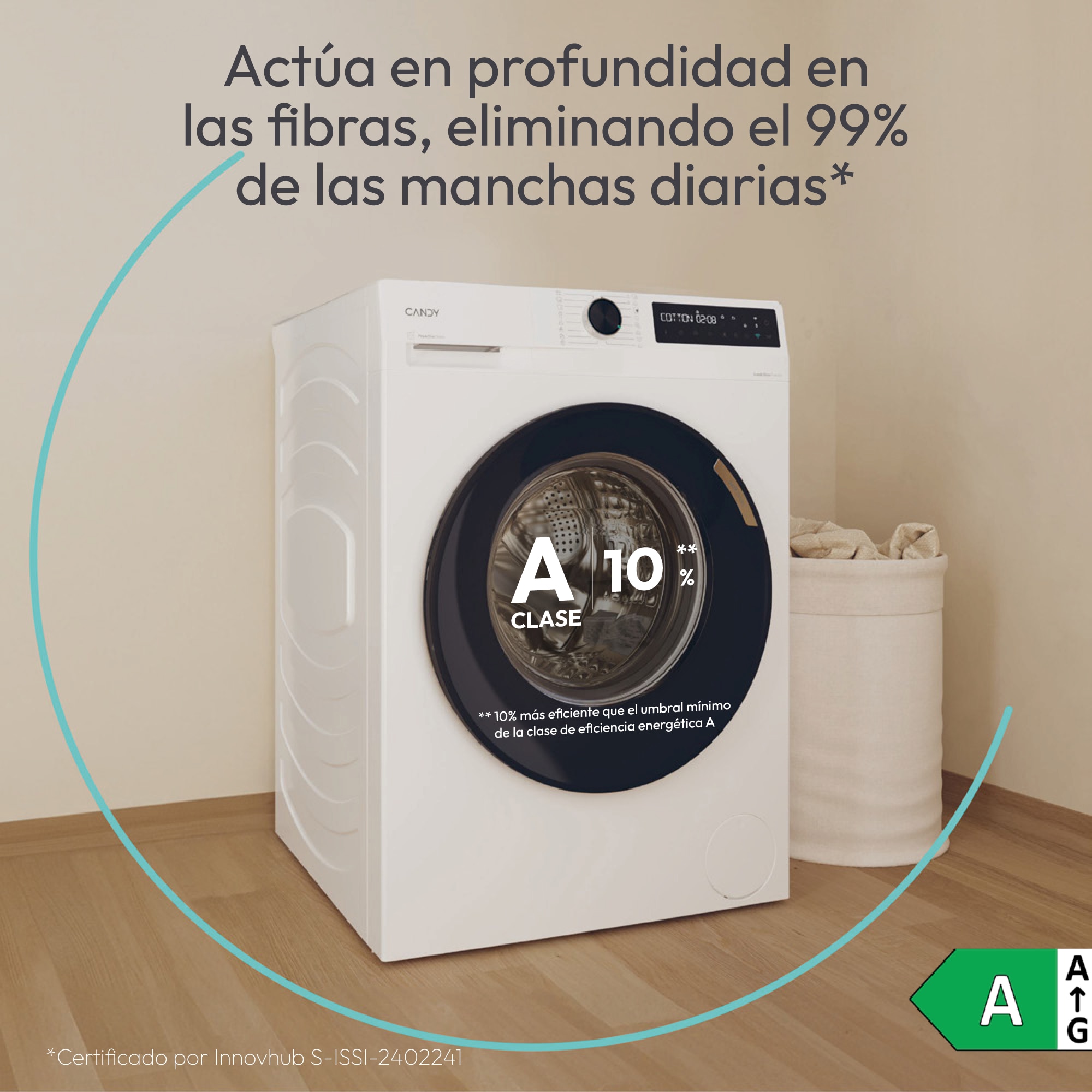 Lavadora Candy 8 kg / 1.400 rpm Prowash 500 - BR 48B6-S Blanco-7