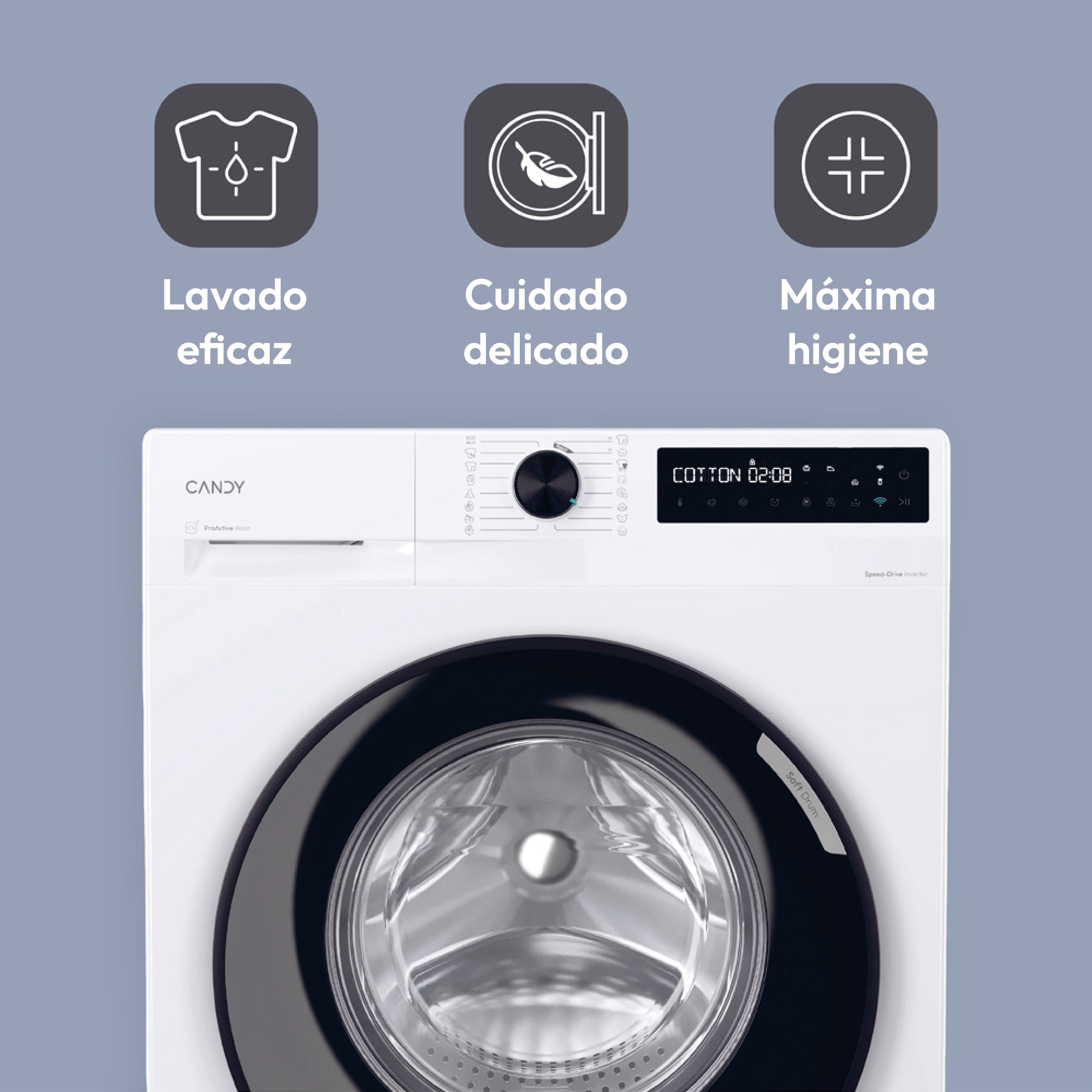 Lavadora Candy 8 kg / 1.400 rpm Prowash 500 - BR 48B6-S Blanco-8