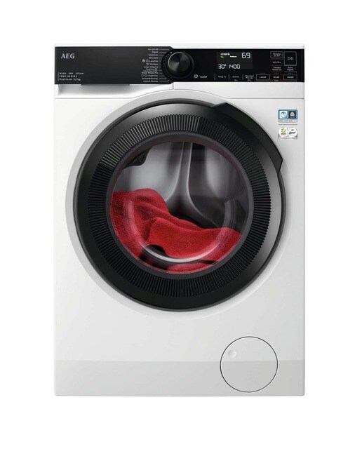 Imagem 0 de Máquina de Lavar e Secar Roupa AEG Serie 7000 LWR7304L4B ProSteam, DualSense, de 11/7Kg e de 1400 rpm - Branco