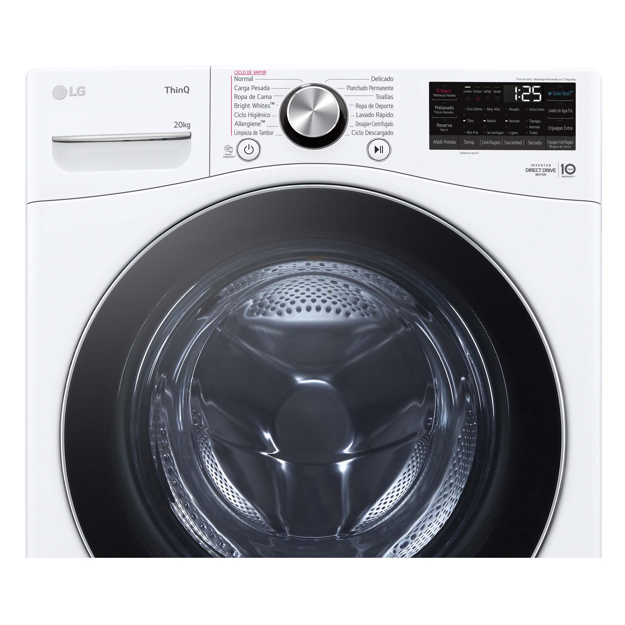 Lavadora LG 20 kg / 1.000 rpm - F0P3CYV2W Blanco-16