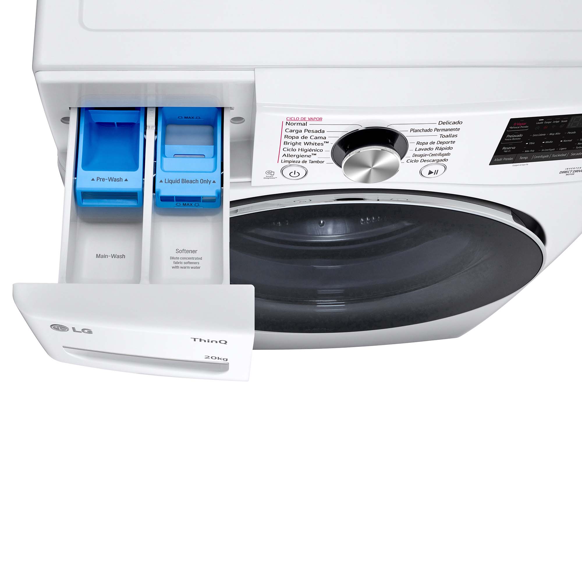 Lavadora LG 20 kg / 1.000 rpm - F0P3CYV2W Blanco-17