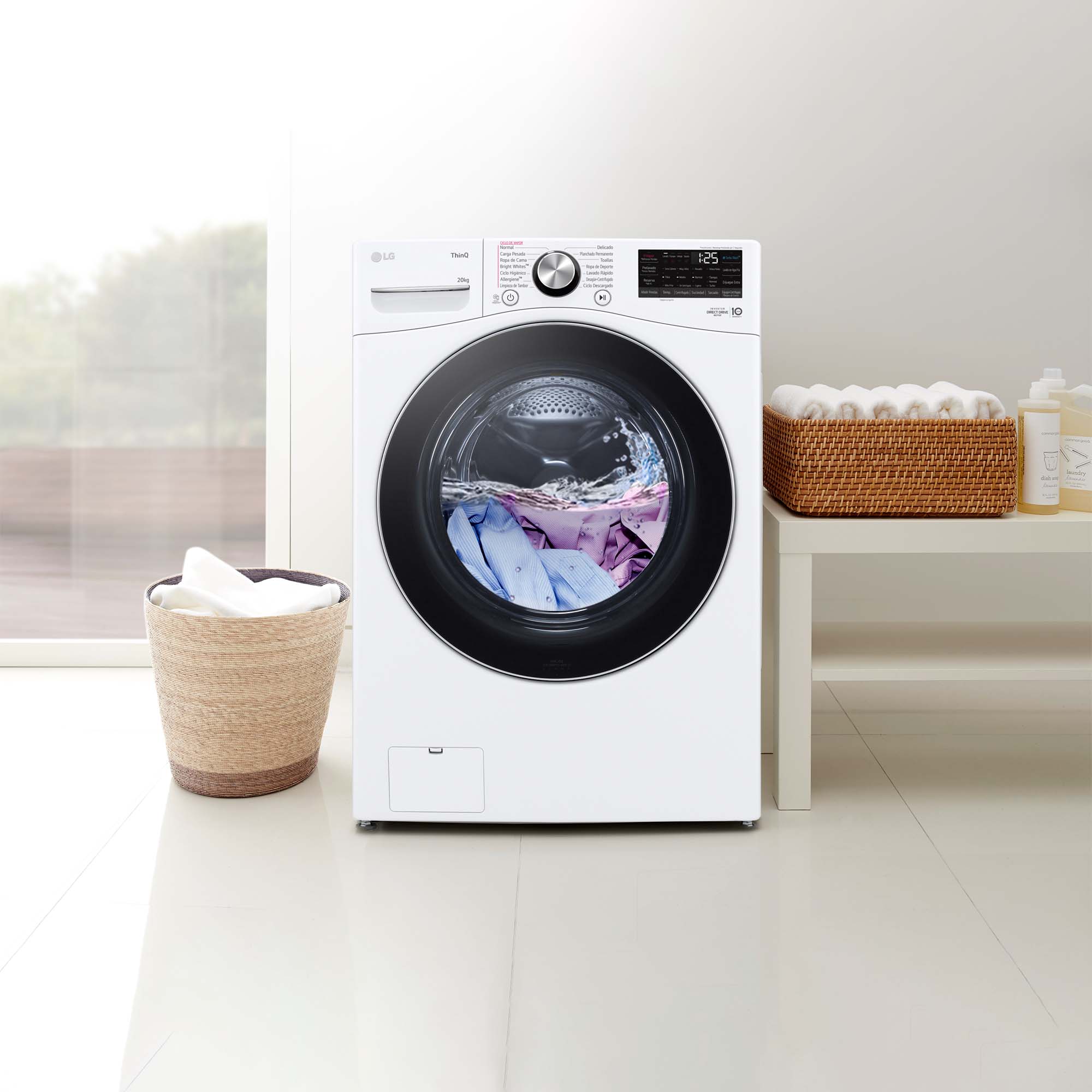 Lavadora LG 20 kg / 1.000 rpm - F0P3CYV2W Blanco-19