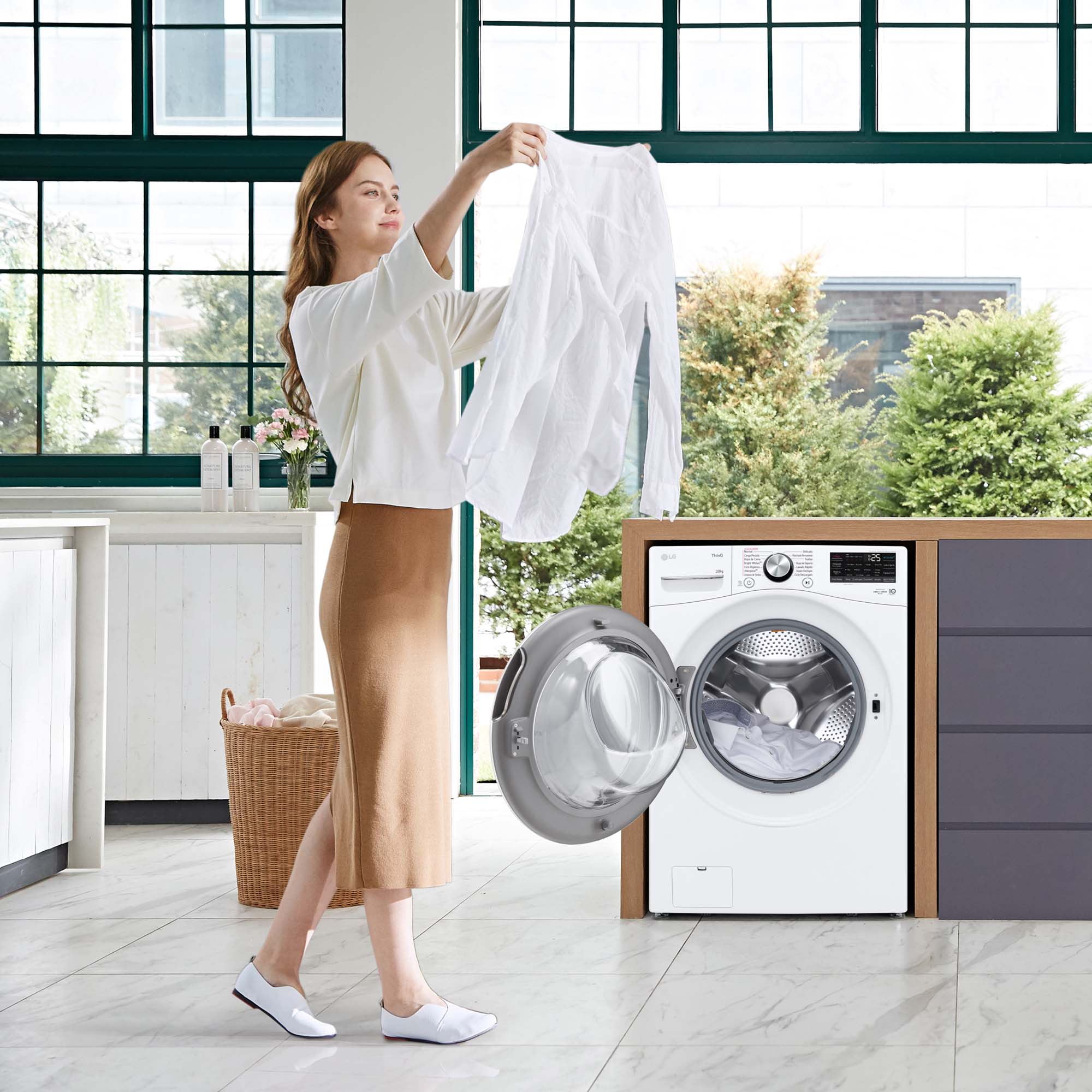Lavadora LG 20 kg / 1.000 rpm - F0P3CYV2W Blanco-21