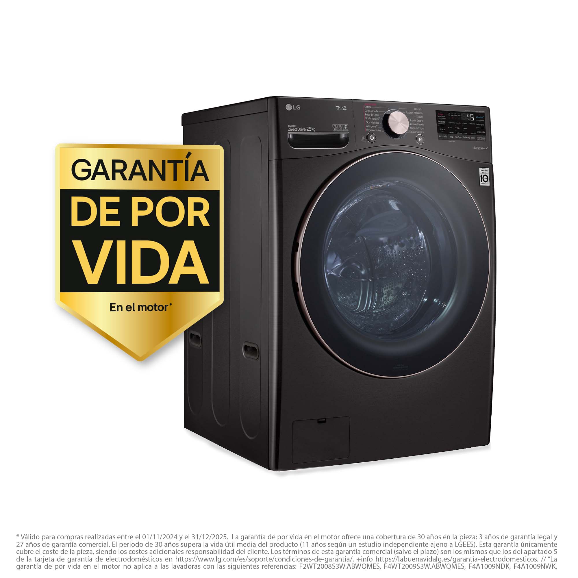 Lavadora LG 20 kg / 1.000 rpm - F0P3CYV2E Negro-4
