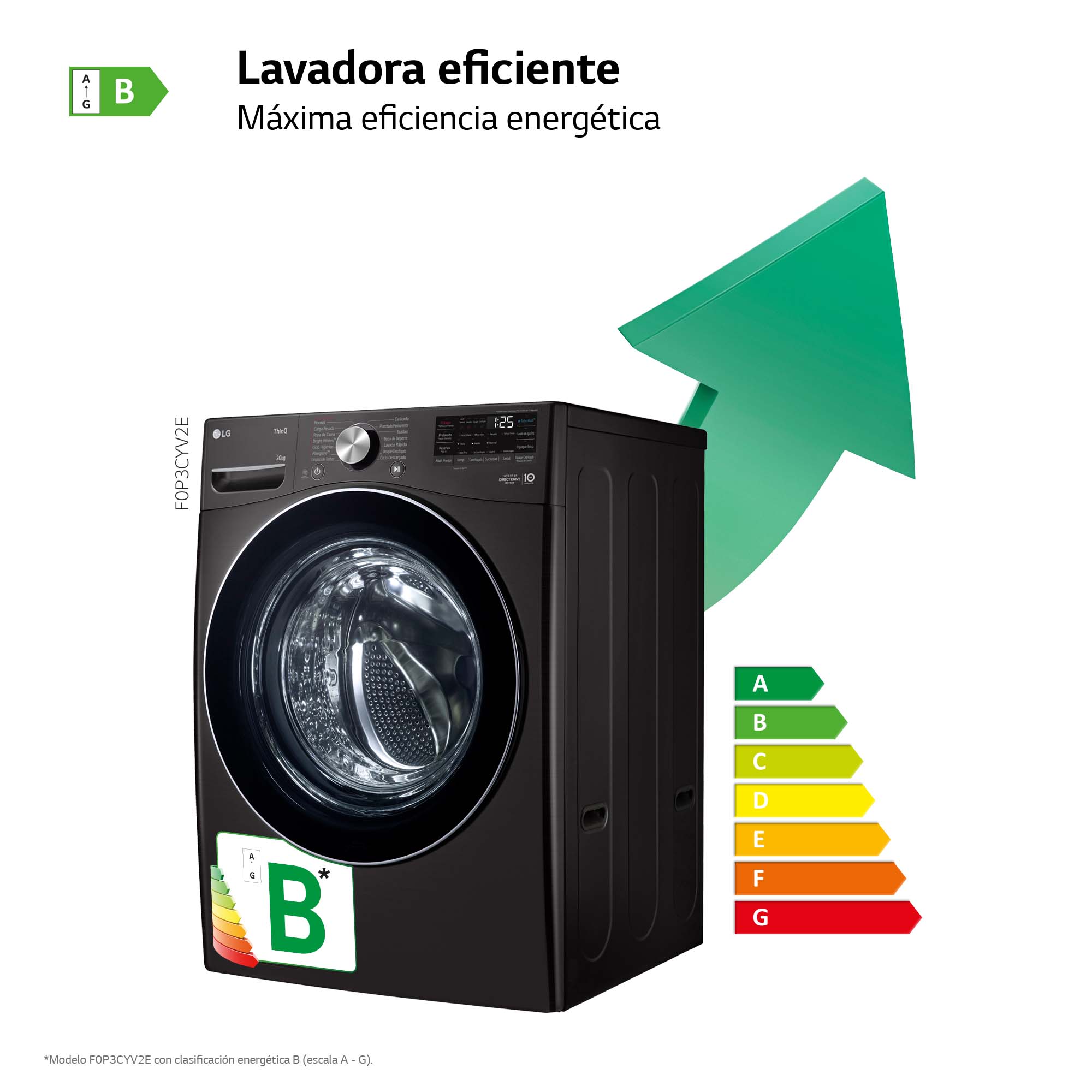 Lavadora LG 20 kg / 1.000 rpm - F0P3CYV2E Negro-7