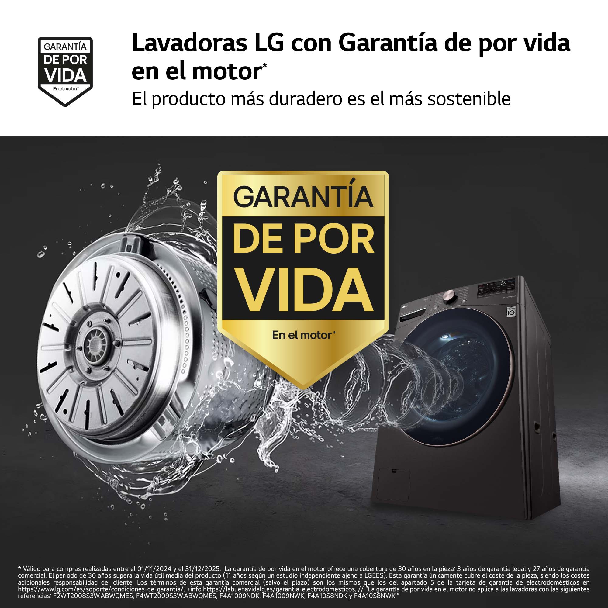 Lavadora LG 20 kg / 1.000 rpm - F0P3CYV2E Negro-8