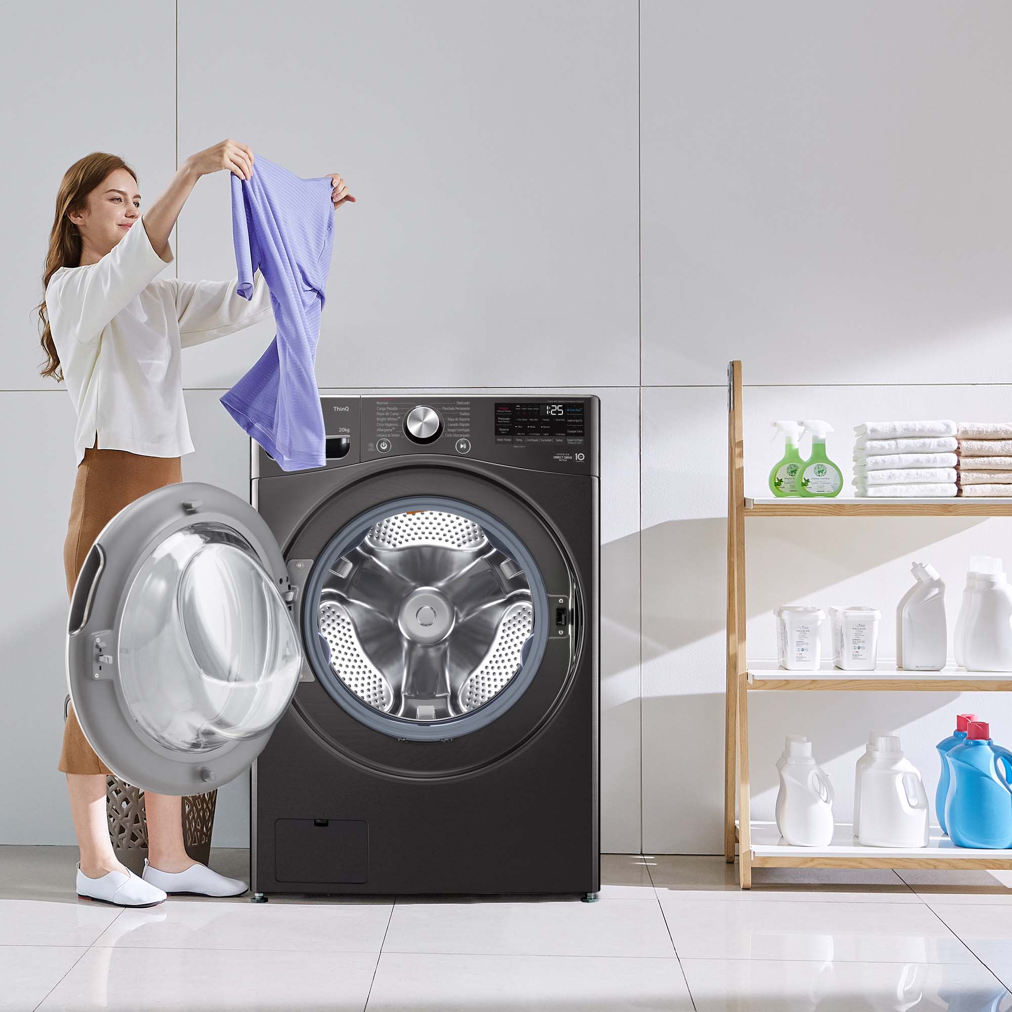 Lavadora LG 20 kg / 1.000 rpm - F0P3CYV2E Negro-20