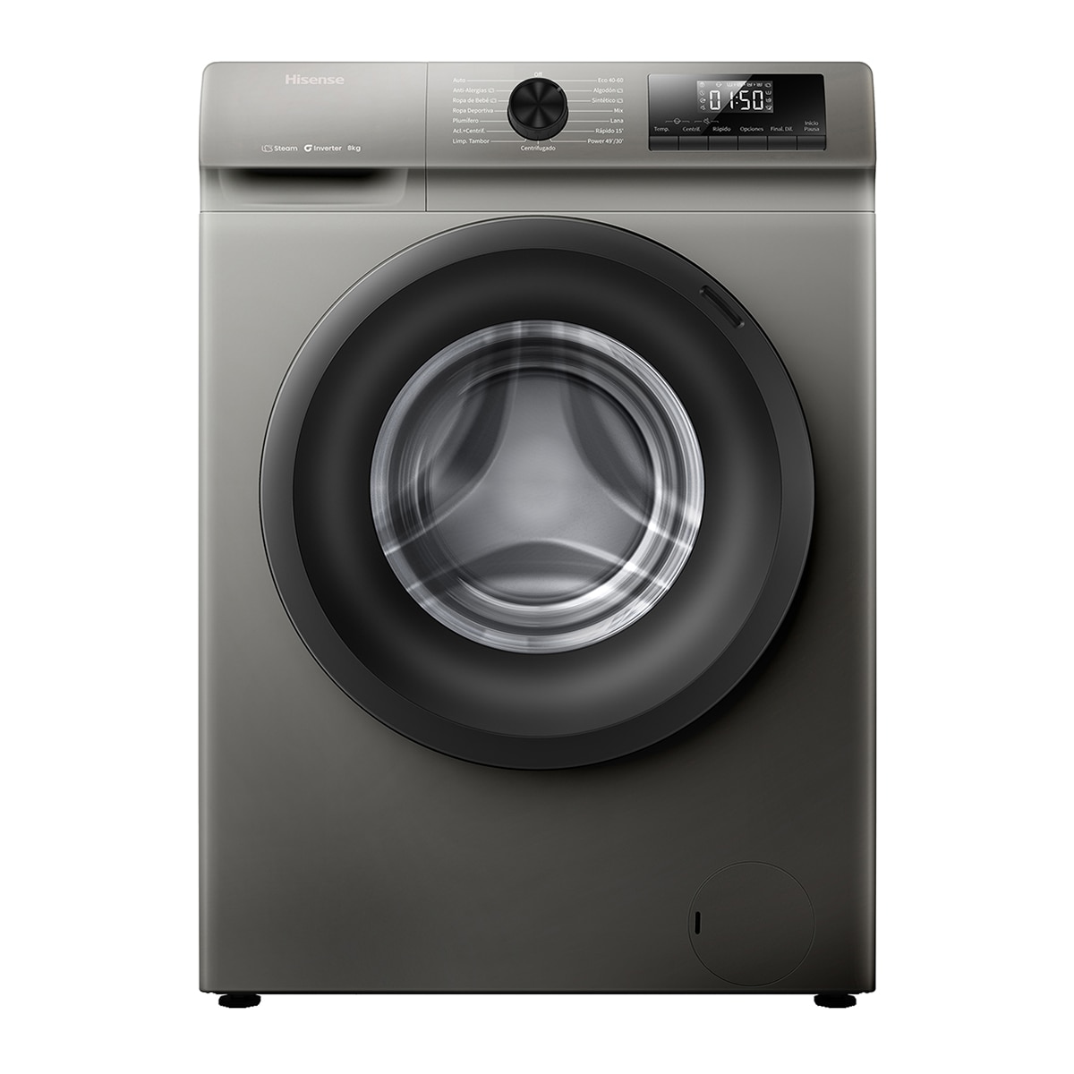 Hisense – Lavadora Hisense 8 Kg / 1.400 rpm, Vapor Serie 1Q – WF1Q8041BT.