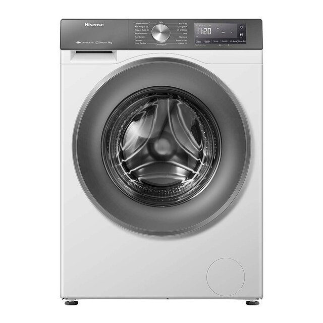 Lavadora Hisense 9 Kg / 1.400 rpm,  Vapor Serie 3S- WF3S9043BW7