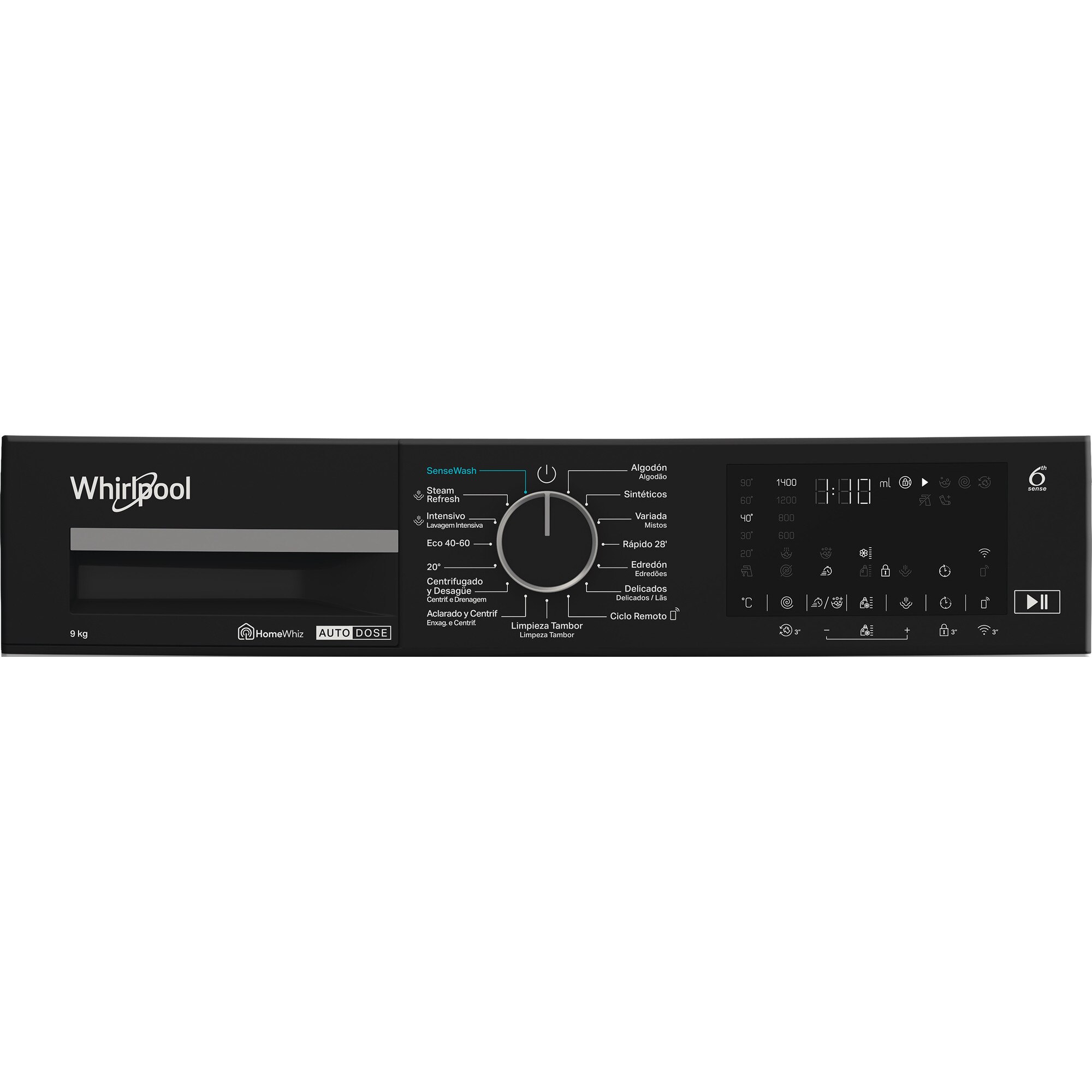 Lavadora Whirlpool 9 Kg / 1.400 rpm A-50% Autodose - WPM 911W ADS SPT Blanco-3
