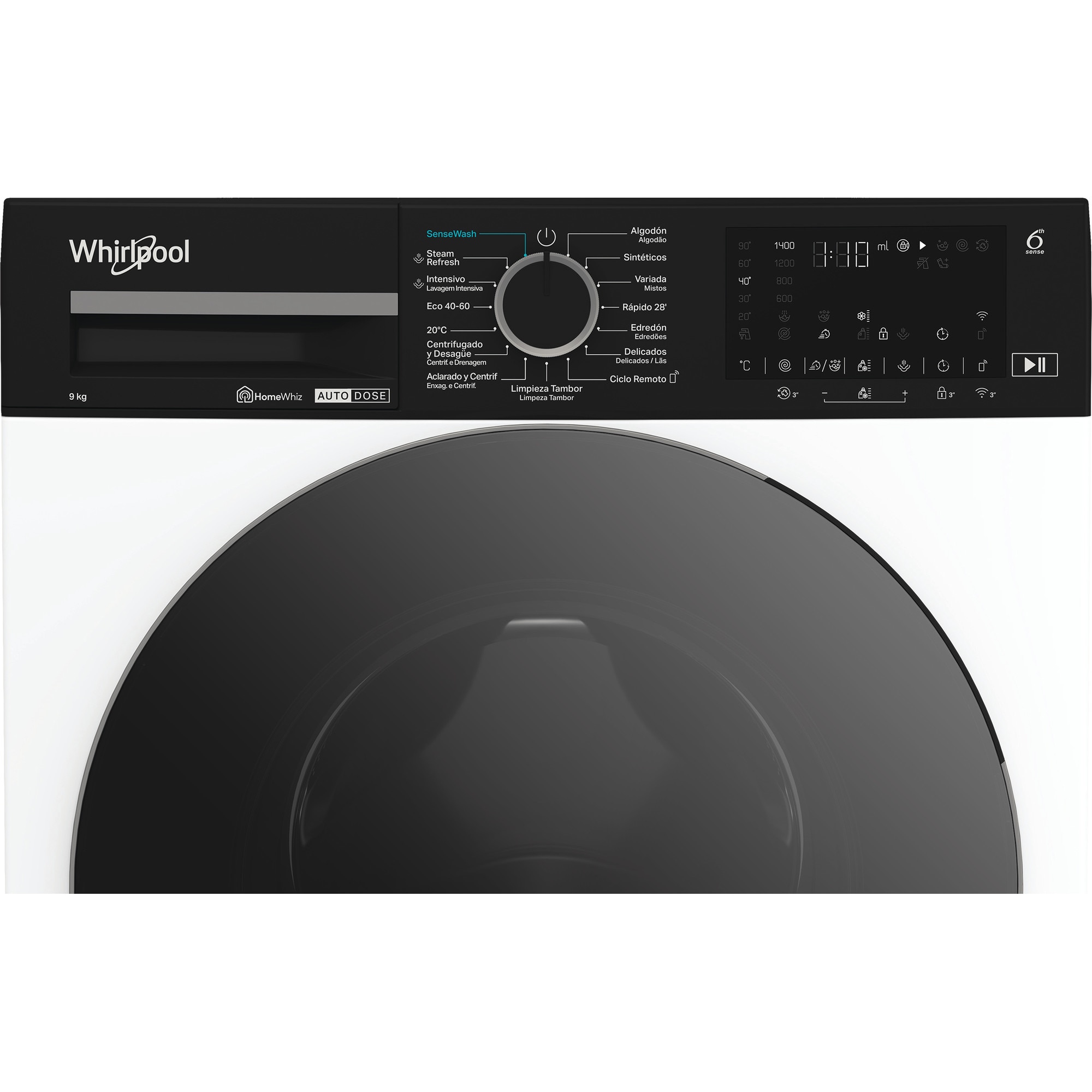 Lavadora Whirlpool 9 Kg / 1.400 rpm A-50% Autodose - WPM 911W ADS SPT Blanco-6
