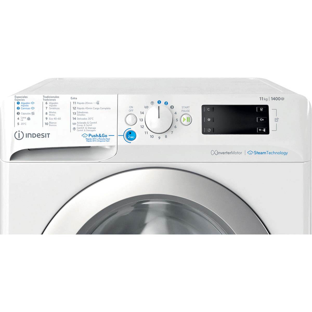 Lavadora Indesit 11 kg / 1.400 rpm - BWE 111496X WSV SPT Blanco-4