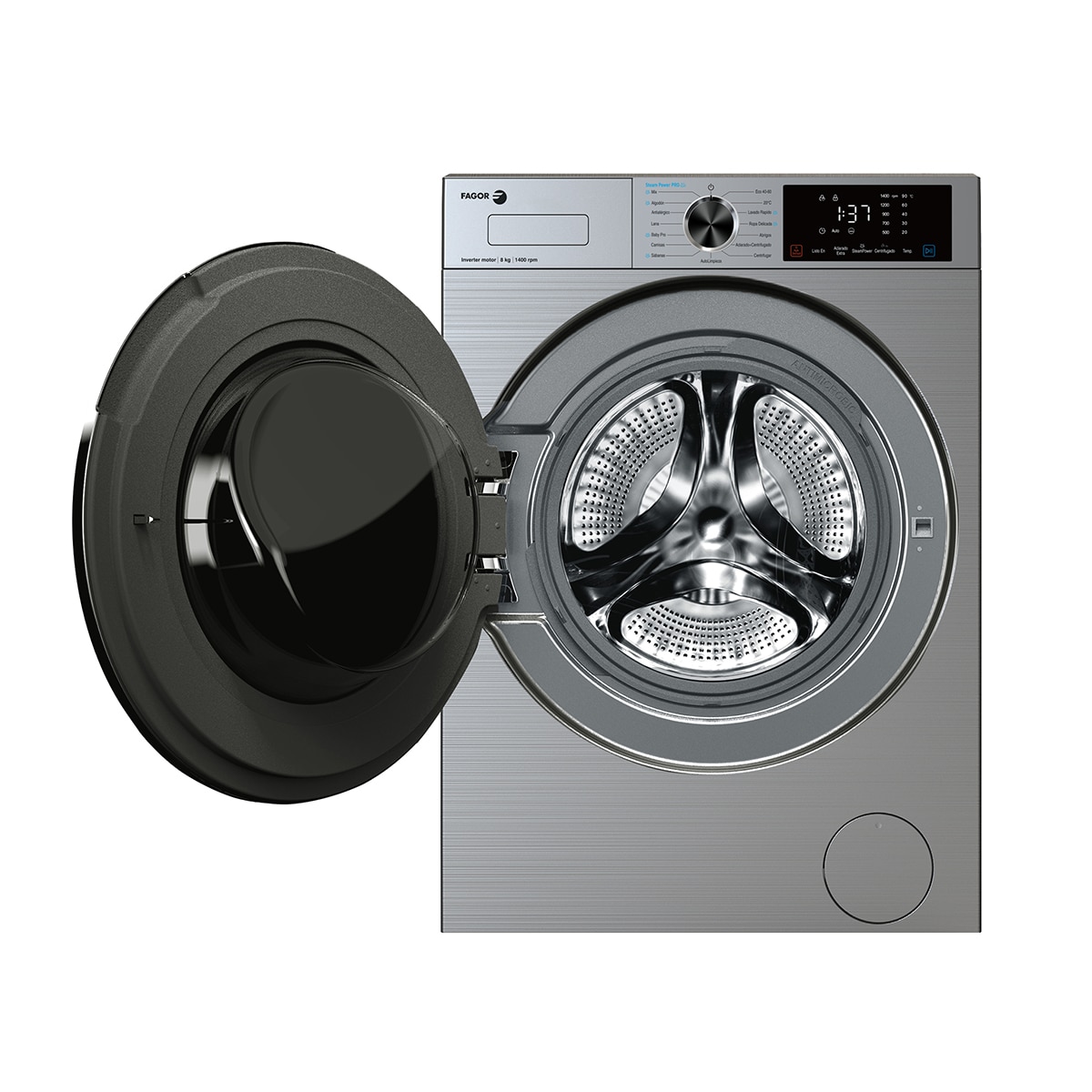 Lavadora Fagor 8 Kg / 1.400 rpm -5FE-8714X Acero inoxidable antihuellas-2