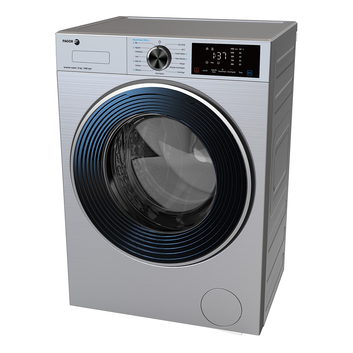 Lavadora Fagor 8 Kg / 1.400 rpm -5FE-8714X Acero inoxidable antihuellas-3