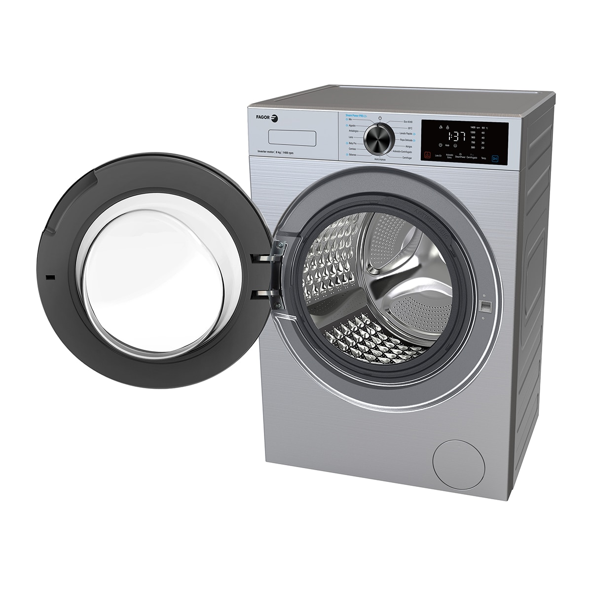 Lavadora Fagor 8 Kg / 1.400 rpm -5FE-8714X Acero inoxidable antihuellas-4