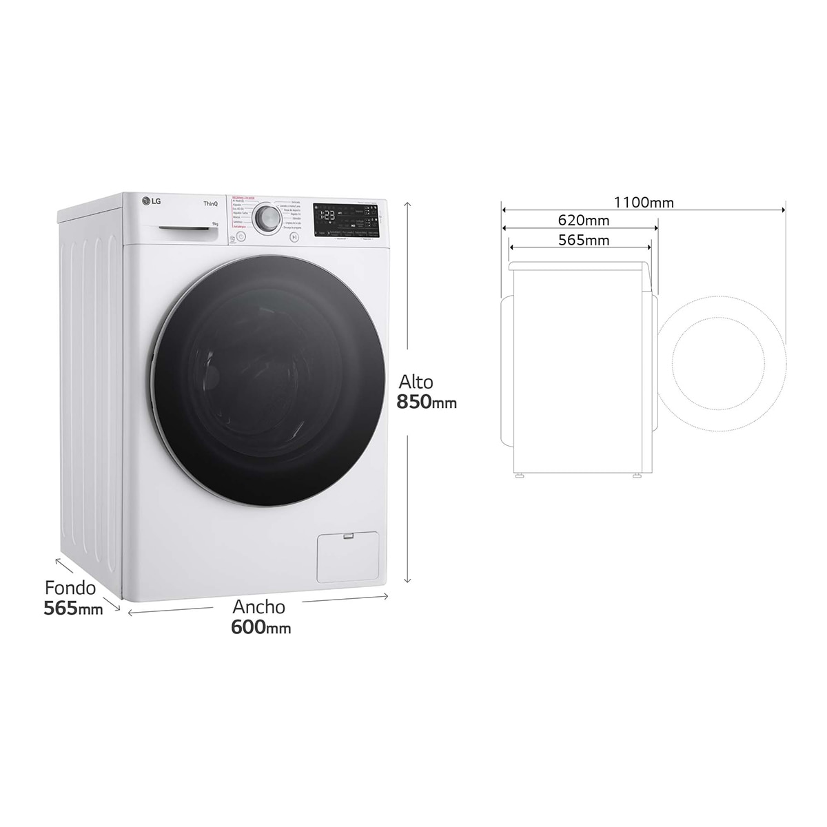 Thumbnail 1 de LG F4WR5509A1W Lavadora 9 kg 1400 rpm AI Direct Drive