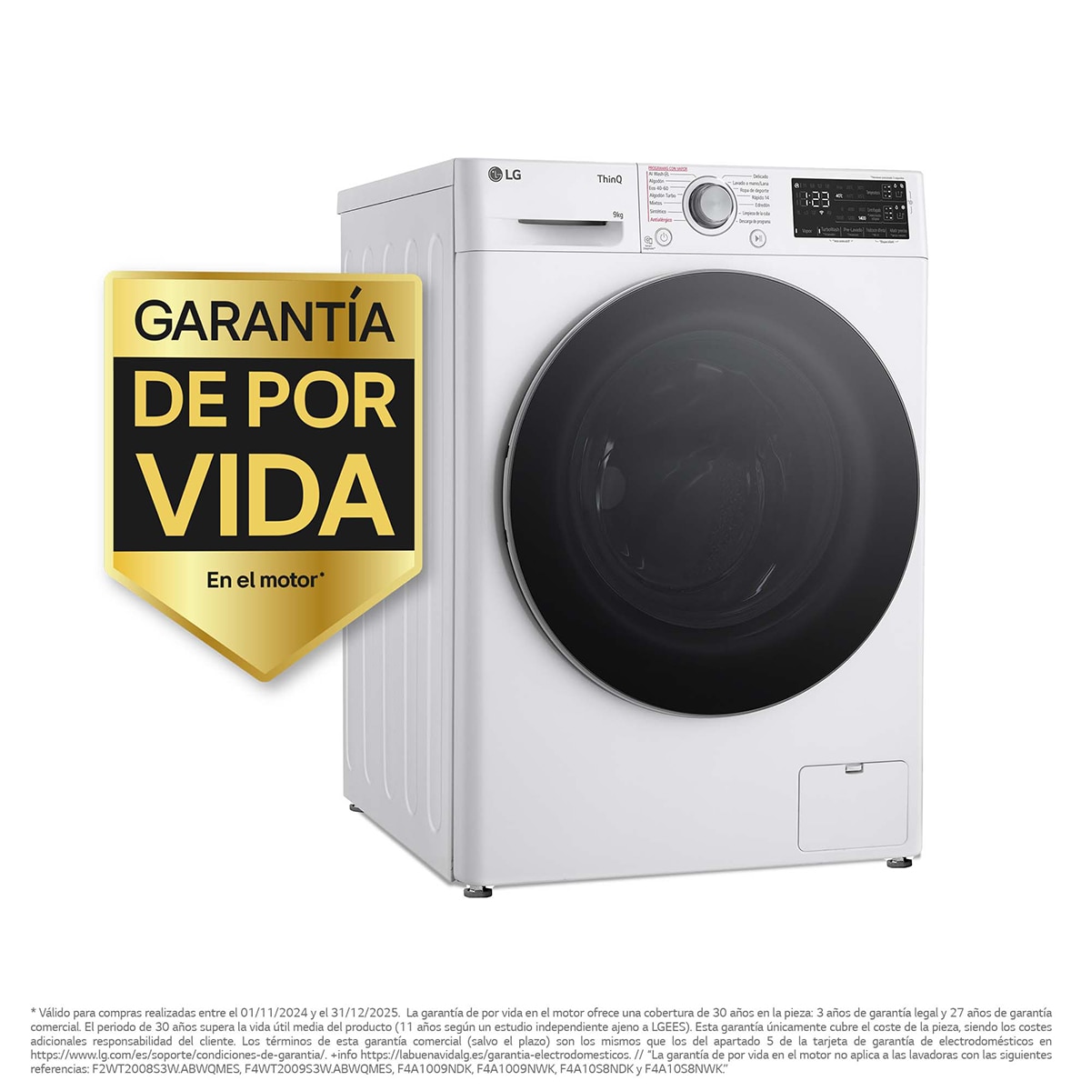 Thumbnail 2 de LG F4WR5509A1W Lavadora 9 kg 1400 rpm AI Direct Drive