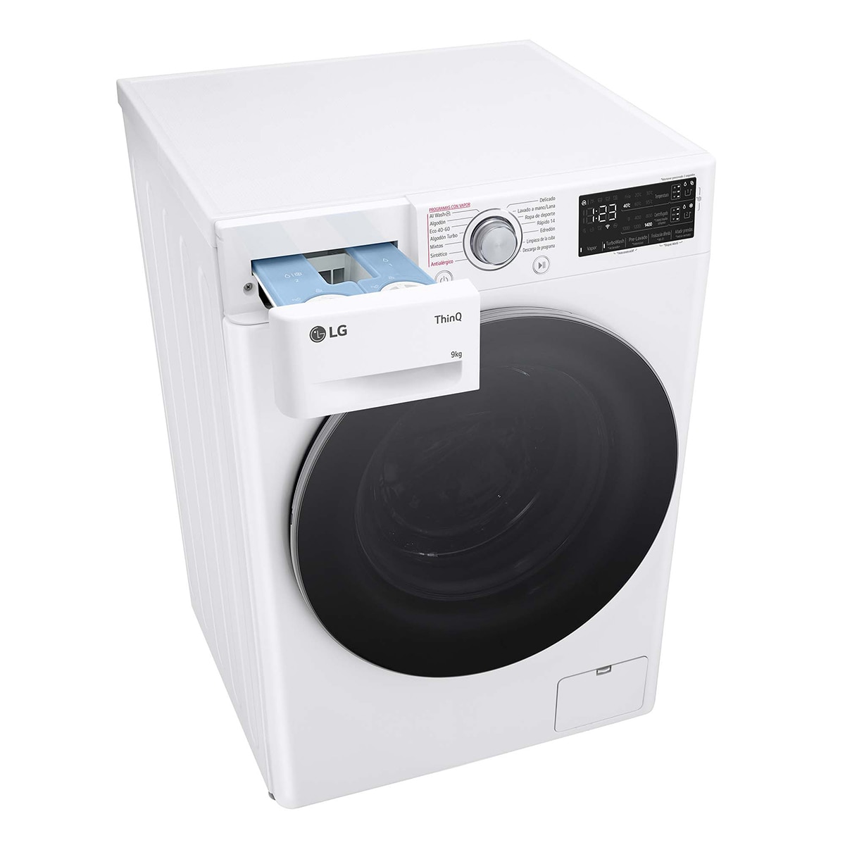 Lavadora LG 9 kg / 1400 rpm, inteligente AI Direct Drive. Vapor, Autodosificación - F4WR5509A1W Blanco-14