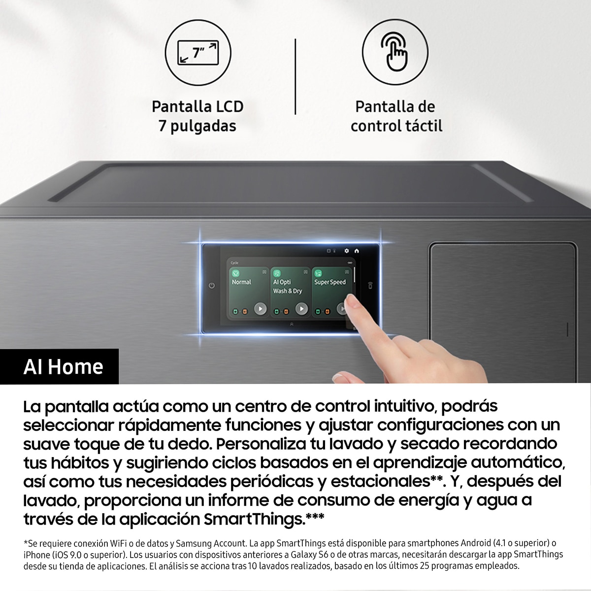 Lavadora Samsung Bespoke AI 9Kg Autodosificación Clase A-55% Grafito - WF90F09C4SU3 Grafito-6