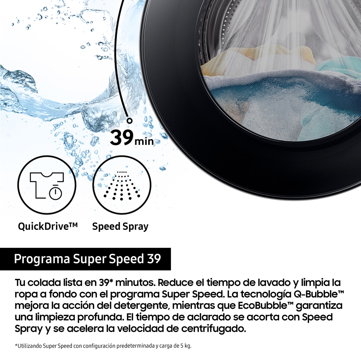 Lavadora Samsung Bespoke AI 9Kg Autodosificación Clase A-55% Grafito - WF90F09C4SU3 Grafito-9