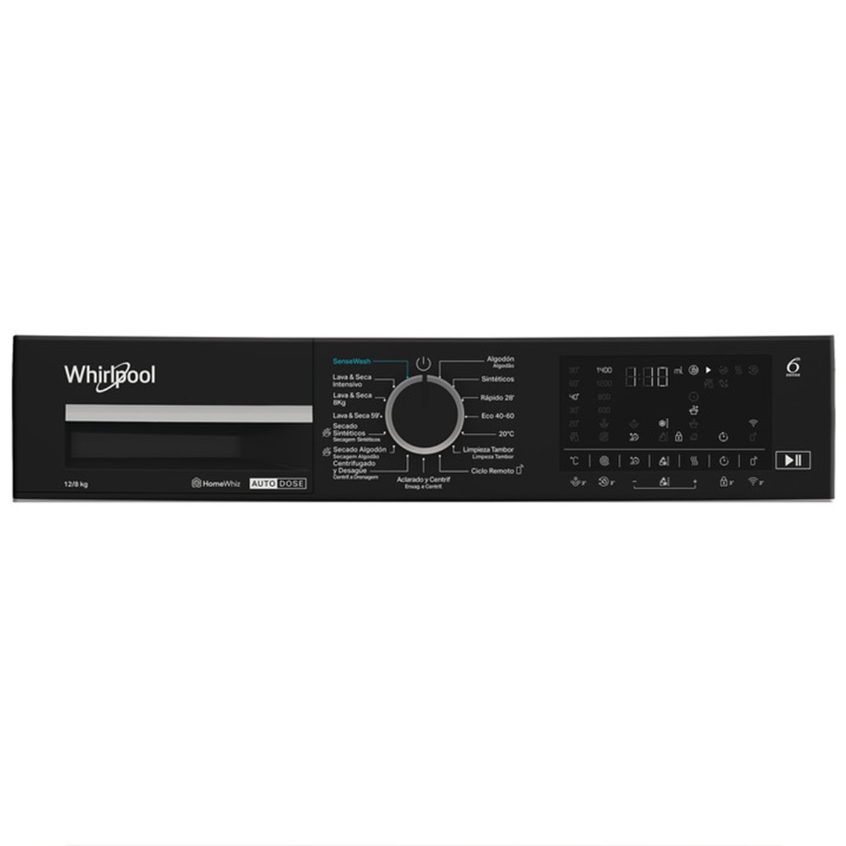 Imagen 6 de Lavadora secadora Whirpool 12 Kg / 1.400 rpm con autodosificación - WPD 2836W ADS S - Negro Negro