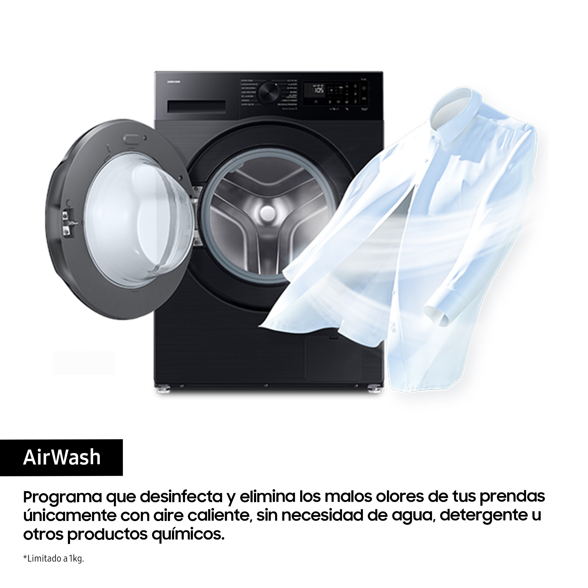 Thumbnail 4 de Samsung WD90DG5G34BBEC Lavadora secadora 9 kg 1.400 rpm AI