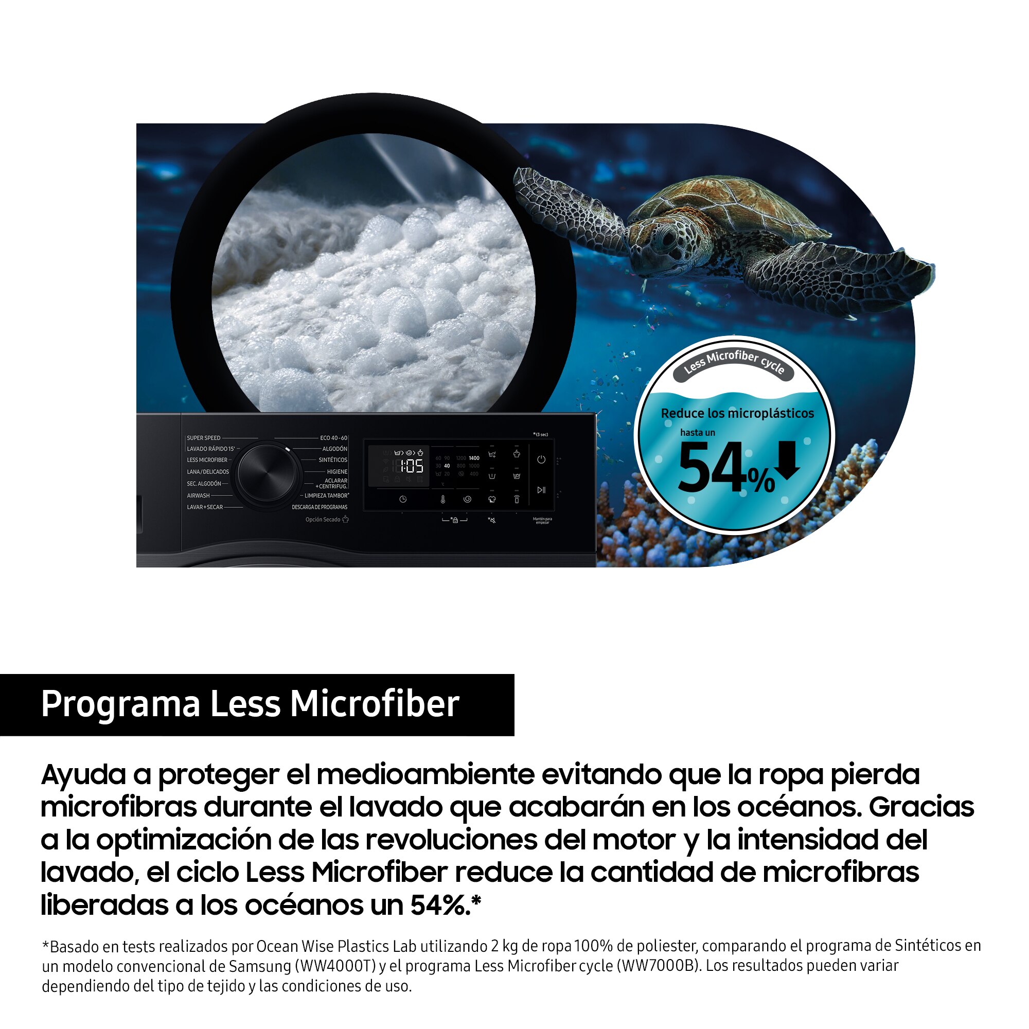 Thumbnail 6 de Samsung WD90DG5G34BBEC Lavadora secadora 9 kg 1.400 rpm AI