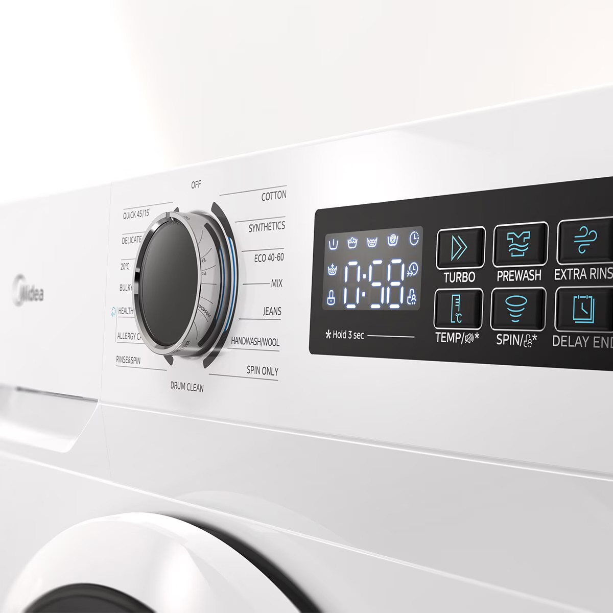 Lavadora Midea 9 Kg/1.400 rpm Power Mix - MF110W90BA10/W-ES Blanco-11