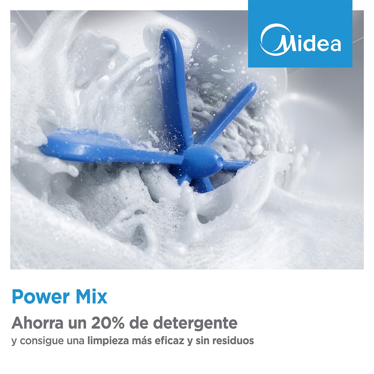 Lavadora Midea 8 Kg/1.400 rpm Power Mix - MF110W80BA10/W-ES Blanco-4