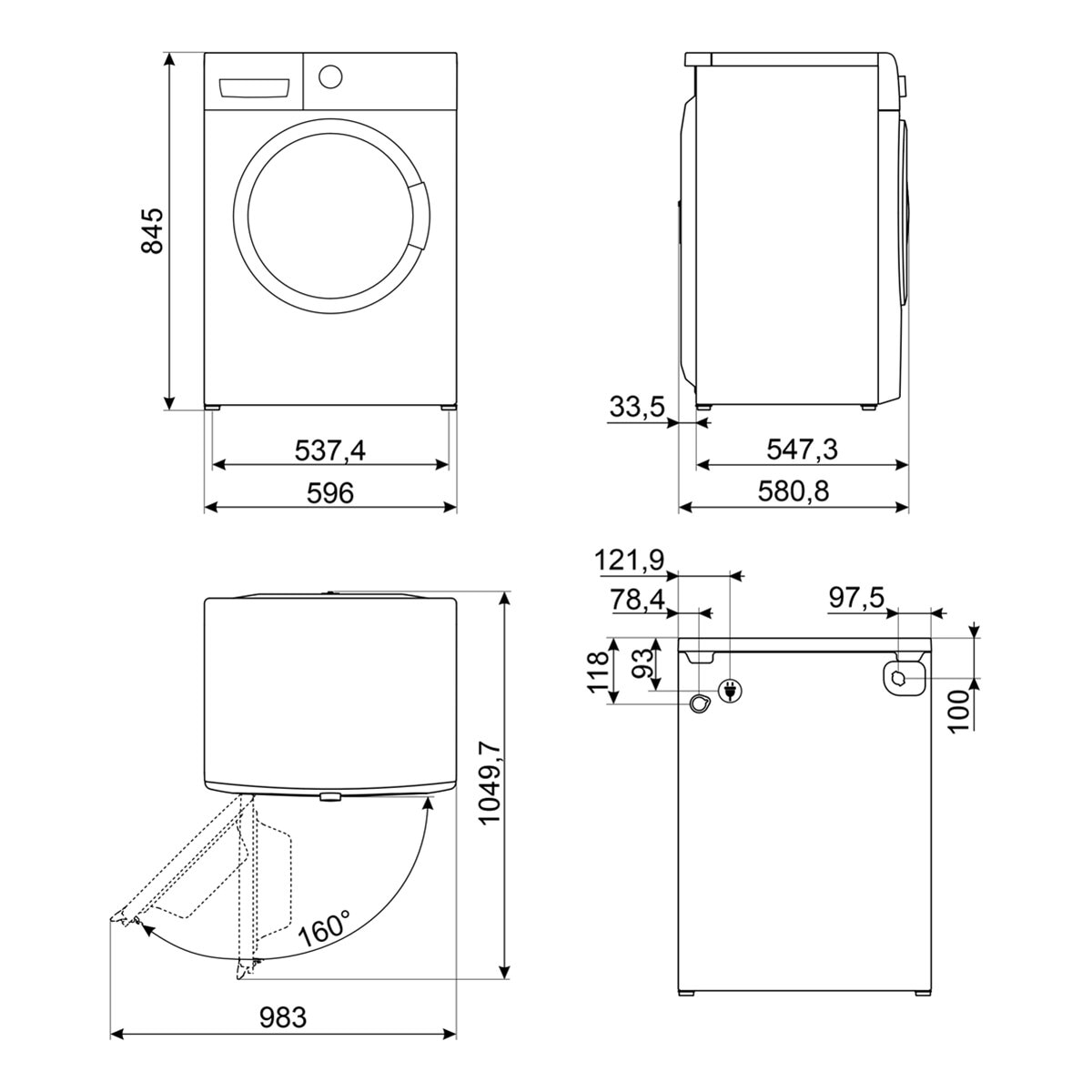 Lavadora Smeg 10 kg / 1.400 rpm, Motor inverter - WNP04SEAES1 2