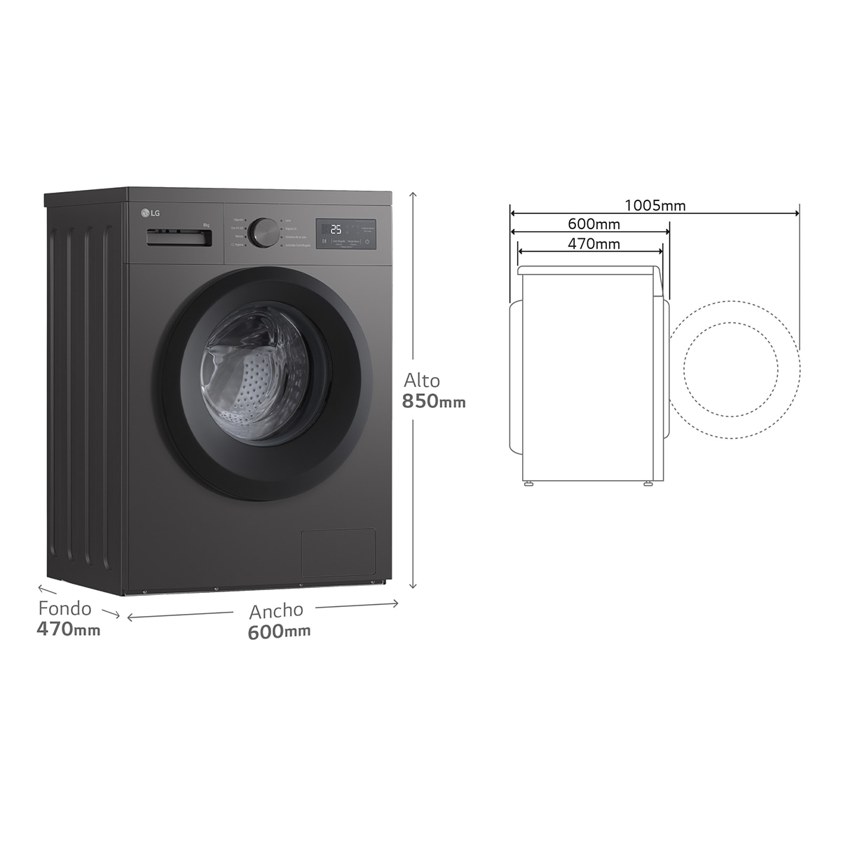 Lavadora LG  8kg / 1.400rpm - F4A10S8NDK Silver-2