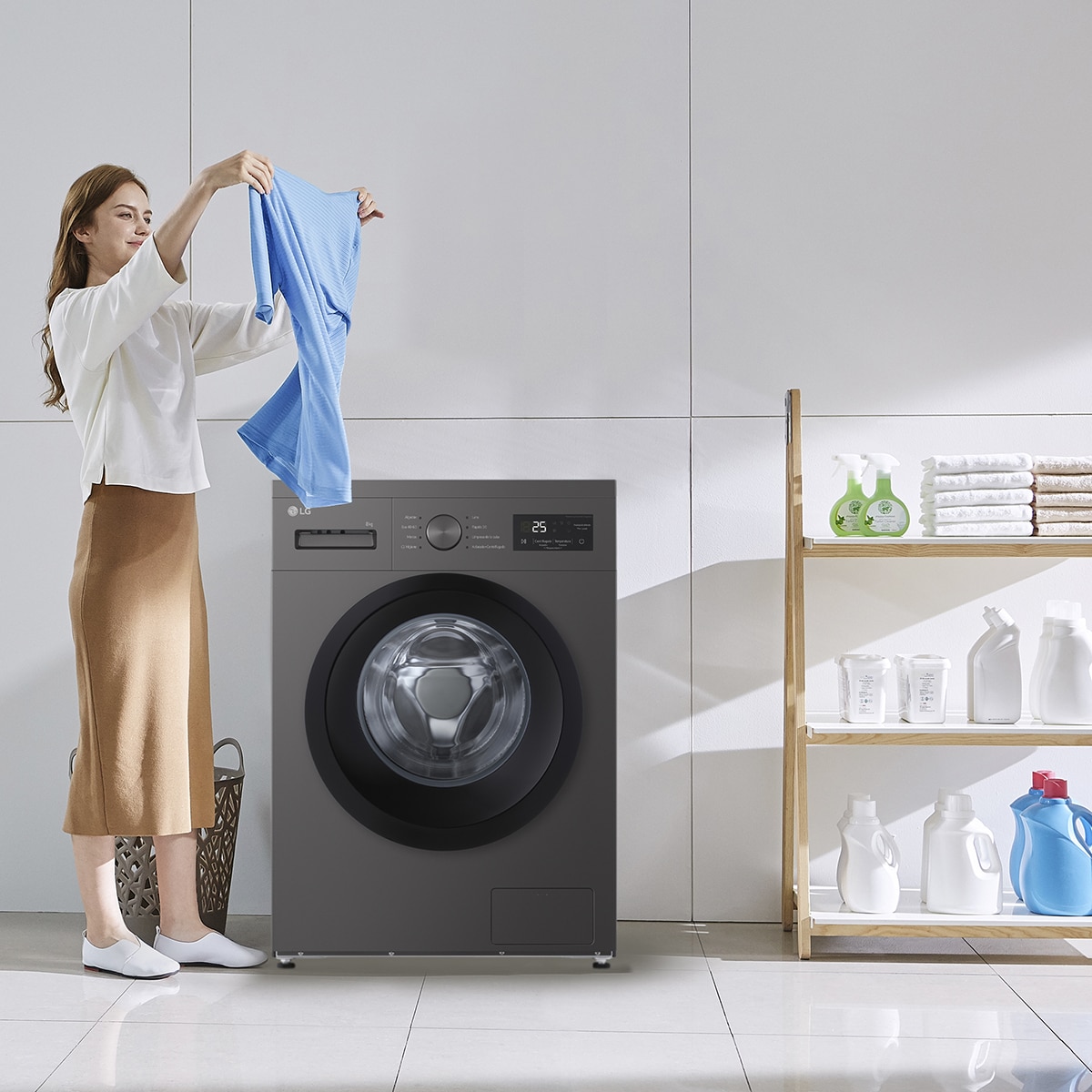 Lavadora LG  8kg / 1.400rpm - F4A10S8NDK Silver-9