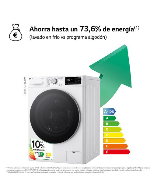 Lavadora secadora LG 9 kg / 1.400 rpm - F4DR5509A1W - Blanco Blanco-4