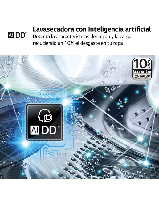 Lavadora secadora LG 9 kg / 1.400 rpm - F4DR5509A1W - Blanco Blanco-5