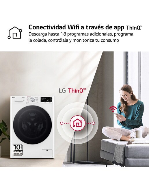 Lavadora secadora LG 9 kg / 1.400 rpm - F4DR5509A1W - Blanco Blanco-10