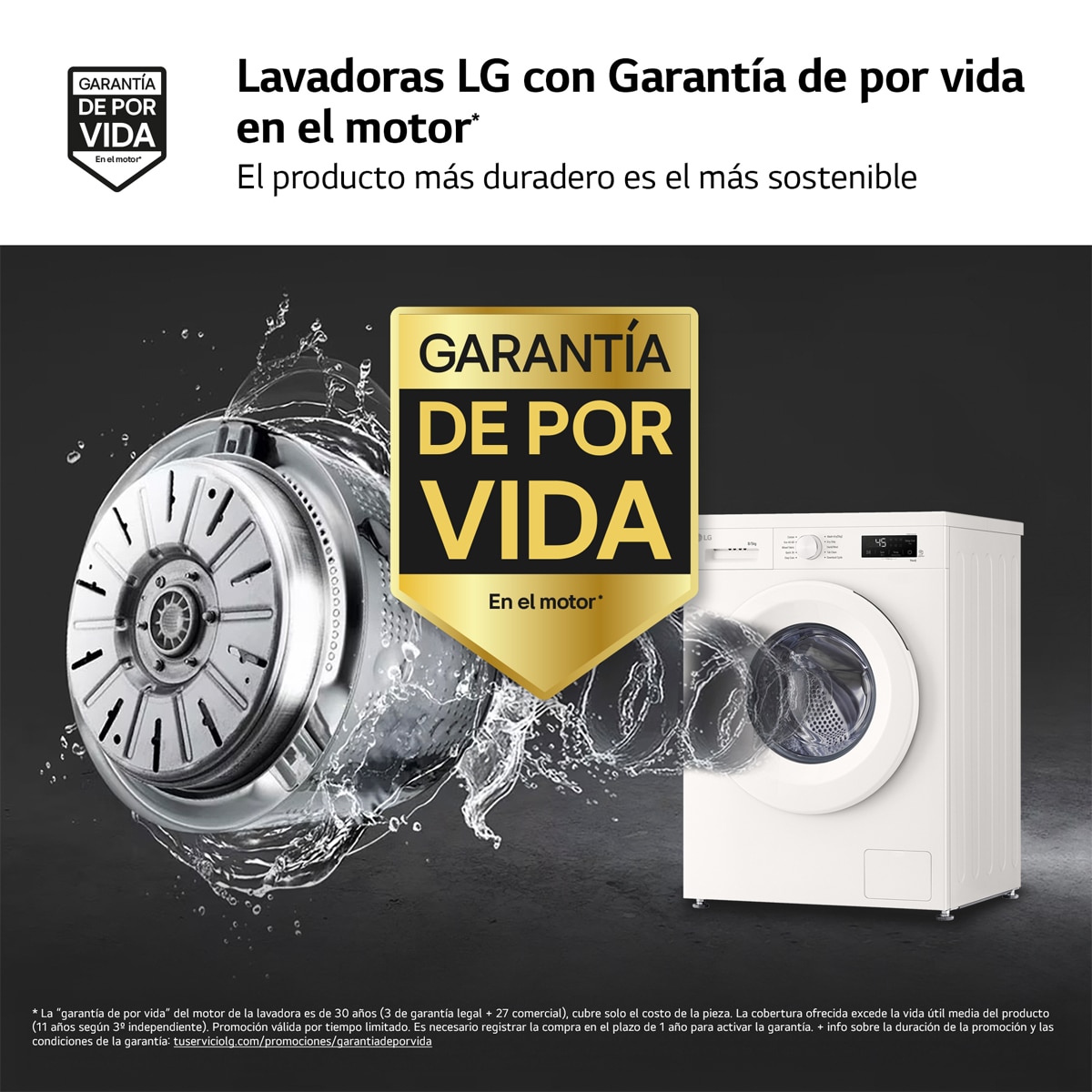 Lavadora secadora LG 8 kg / 1.400 rpm  - W4X1085NWH Blanco-4