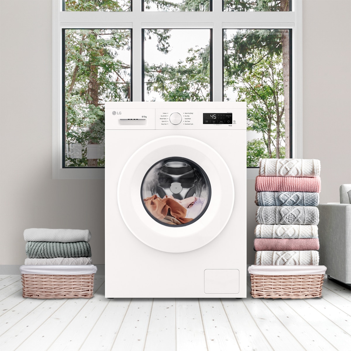 Lavadora secadora LG 8 kg / 1.400 rpm  - W4X1085NWH Blanco-10