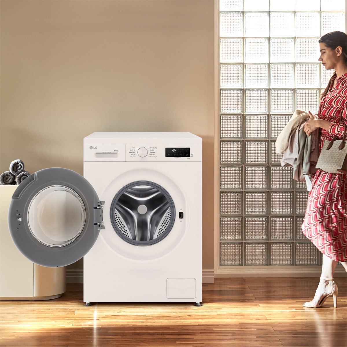 Lavadora secadora LG 8 kg / 1.400 rpm  - W4X1085NWH Blanco-11