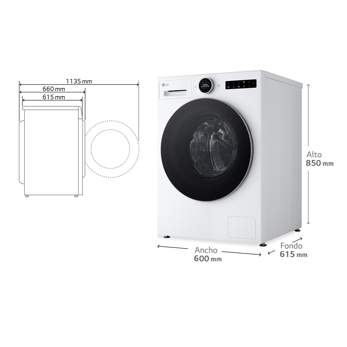 Lavadora LG, Inteligente, AI Direct Drive, TurboWash 360º, Autodosificación 13kg / 1.400rpm, Serie 700 - F4X7513TWS Blanco-3