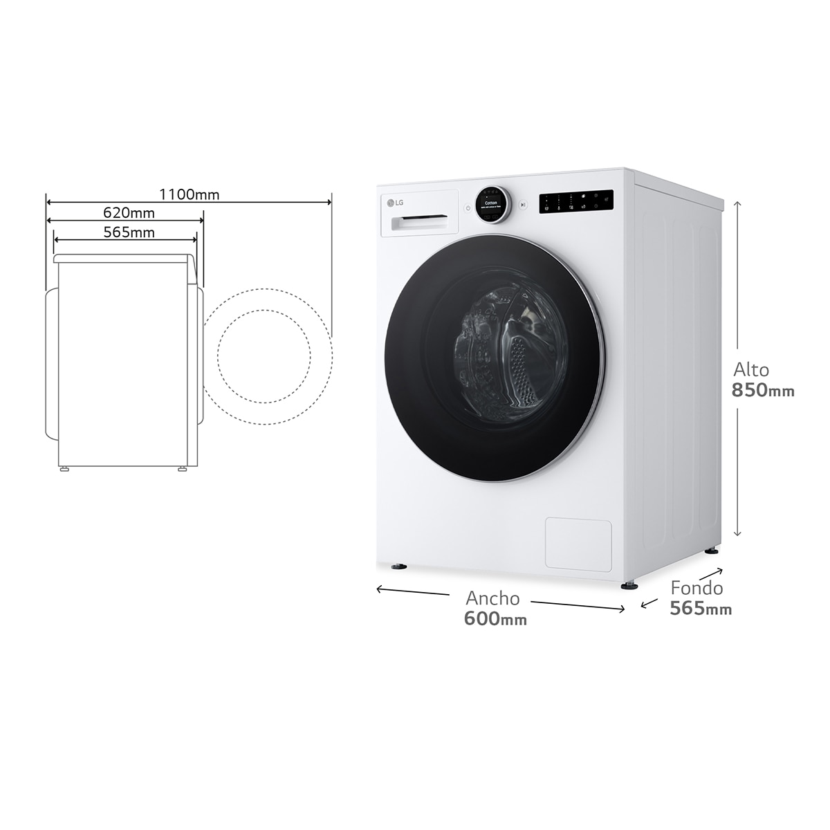 Lavadora LG, Inteligente, AI Direct Drive, TurboWash 360º, Autodosificación, 9kg / 1.400rpm, Serie 750 - F4X7509TWS Blanco-3