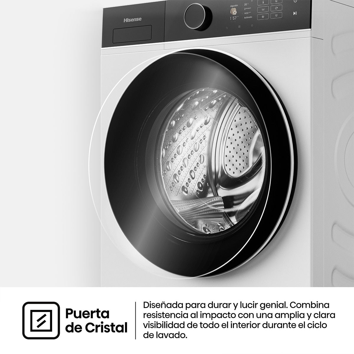 Lavadora secadora Hisense 8 kg/1.400 rpm, Función Vapor - WD5I8043BWF Blanco-11