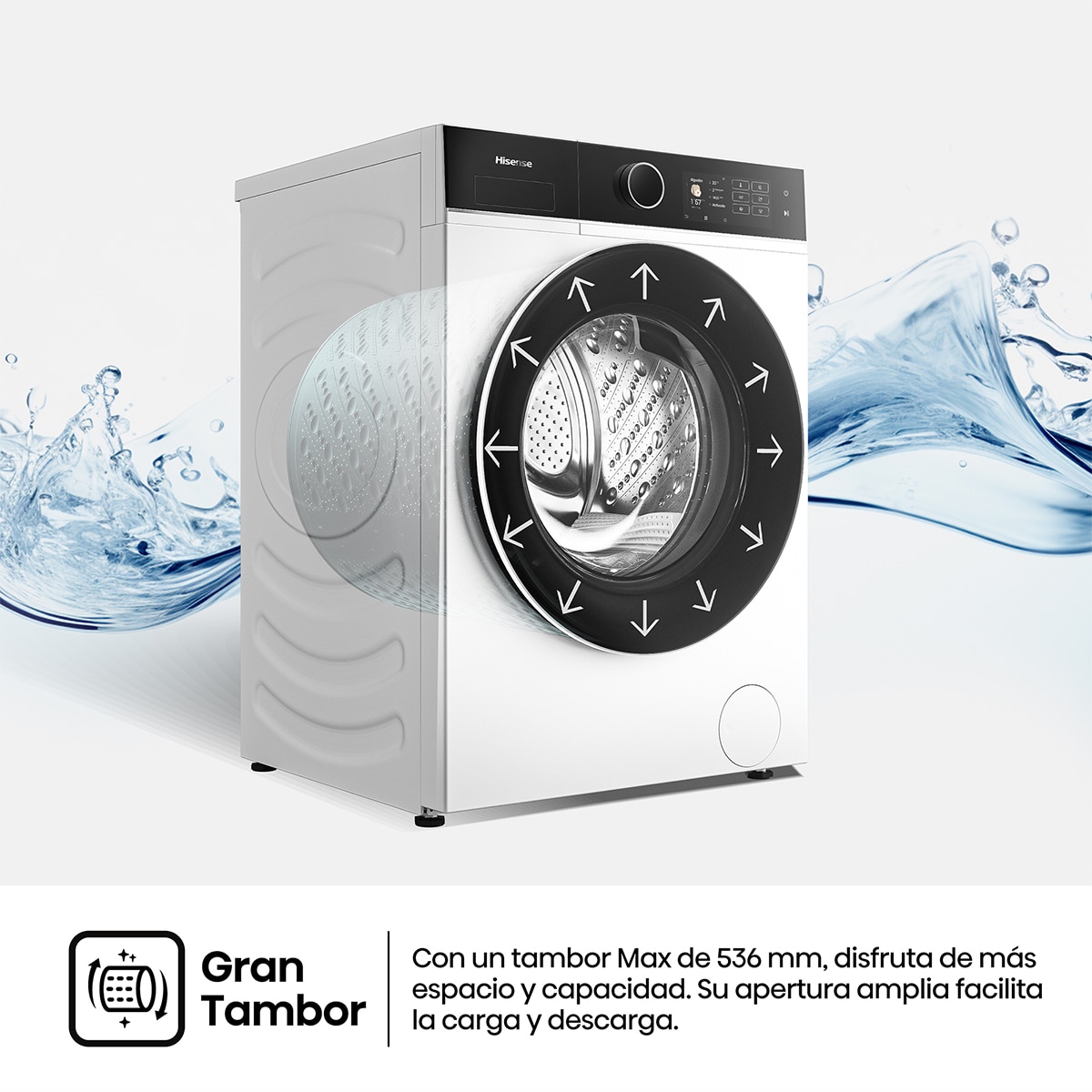 Lavadora secadora Hisense 8 kg/1.400 rpm, Función Vapor - WD5I8043BWF Blanco-12