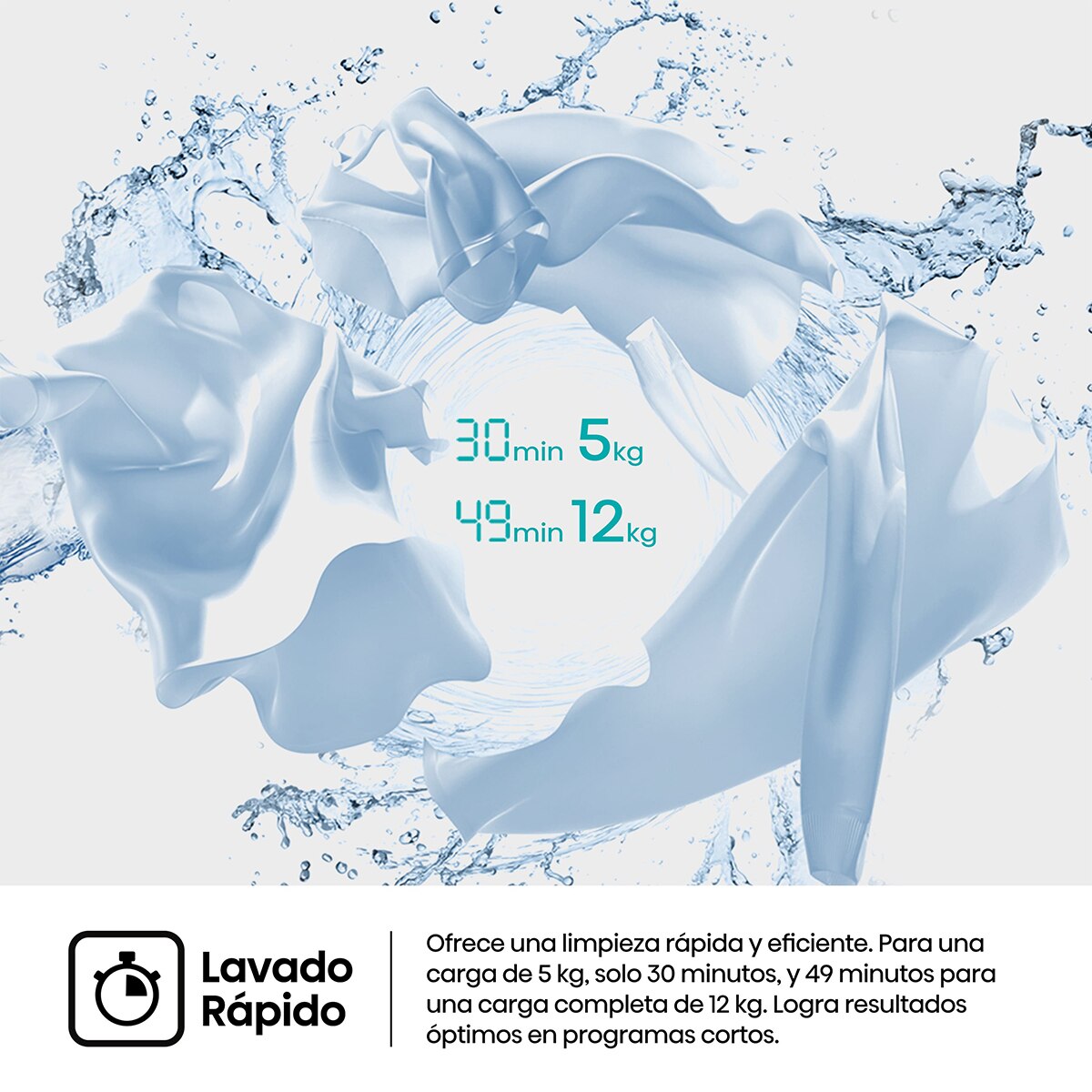 Lavadora Hisense 9 kg/1.400 rpm, Función Vapor - WF5i9043BWFS - Blanco Blanco-9
